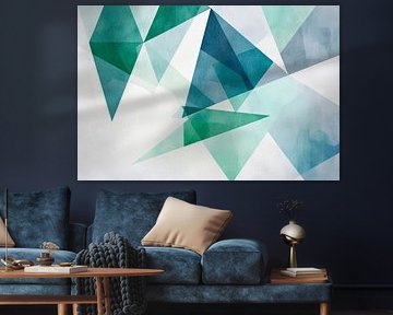 Geometric watercolours in soft tones by Poster Art Shop