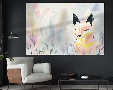 Geometrischer Fuchs in zarten Farben von Poster Art Shop