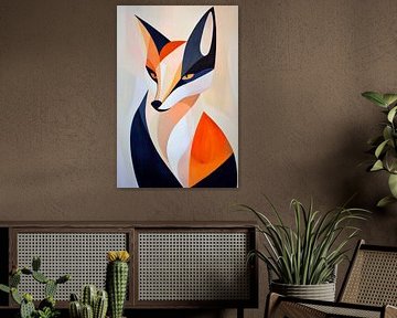 Geometrischer Fuchs in leuchtenden Farben von Poster Art Shop