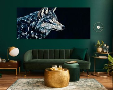 Geometrische wolf - veelzijdige elegantie van Poster Art Shop