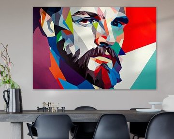 Geometric colour portrait of a man by Poster Art Shop