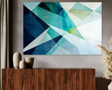 Geometric play of colours in cool tones by Poster Art Shop
