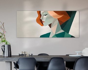 Geometric portrait of a woman by Poster Art Shop