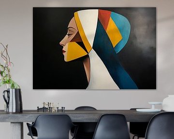 Geometrisches Porträt einer Dame von Poster Art Shop