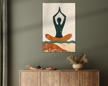 Yoga silhouet met natuurlijke tinten van Imperial Art House