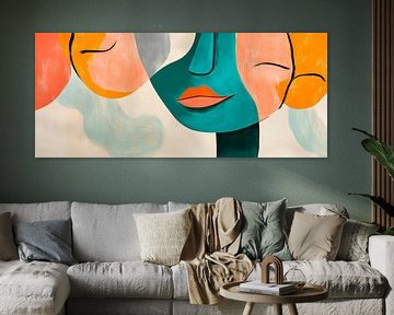Faces in a play of colours - modern and abstract by Poster Art Shop