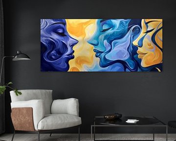 Des visages aux couleurs et aux formes douces sur Poster Art Shop