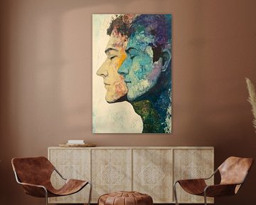Face halves in colours and shapes by Poster Art Shop