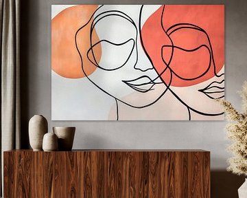 Gezichtsdialoog in zachte kleuren van Poster Art Shop