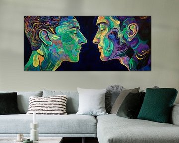 Contours du visage en couleurs vives sur Poster Art Shop