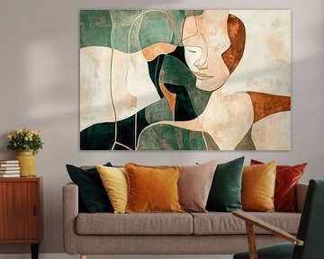 Gelaatstrekken in zachte aardetinten van Poster Art Shop
