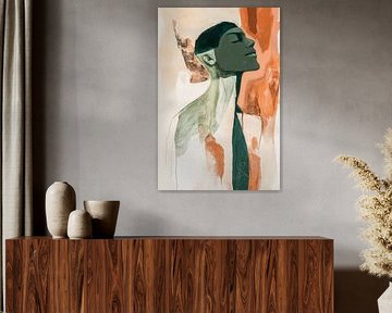 Green head with soft colour abstractions by Poster Art Shop