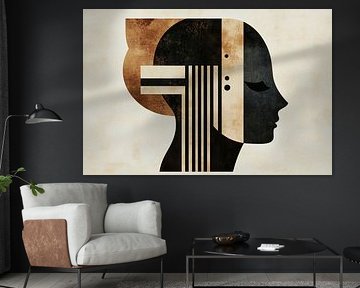 Graphic portrait in black and gold by Poster Art Shop