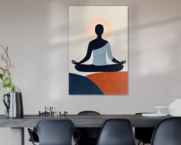 Minimalistisch mediterend silhouet kunstwerk van Imperial Art House