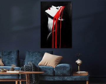 Head in contrast - Red drops of emotion by Poster Art Shop