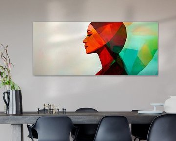 Creative portrait in bright colours by Poster Art Shop