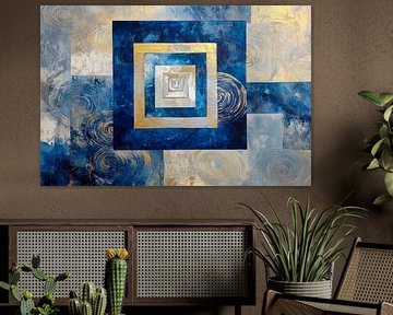 Circling depths in blue and gold by Poster Art Shop