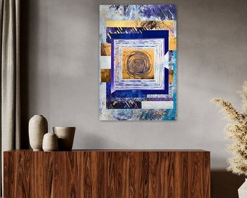 Circle of harmony in gold and blue by Poster Art Shop