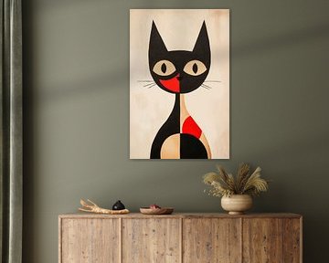 Kubistische kat met kleurrijke charme van Poster Art Shop