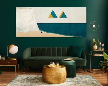 Coastal landscape with geometric shapes by Poster Art Shop