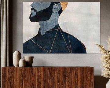 Mann mit goldenem Akzent – Stilvoll und modern von Poster Art Shop