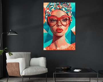 Modern portrait of a stylish woman by Poster Art Shop