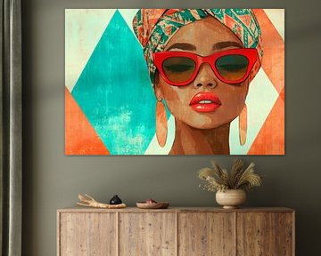 Modern beauty with red glasses by Poster Art Shop