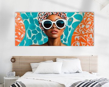Modern beauty with sunglasses and scarf by Poster Art Shop