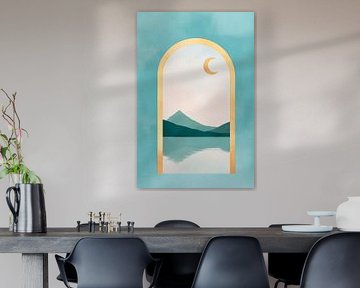 Moonlight over a tranquil landscape by Poster Art Shop
