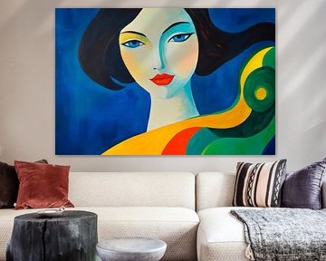 Mystical portrait of a woman in vibrant colours by Poster Art Shop