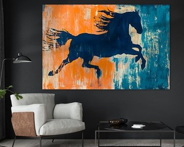 Horse jumping - Colourful dynamics by Poster Art Shop