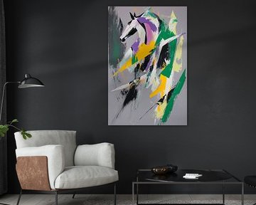 Horse head in colours - Abstract dynamics by Poster Art Shop