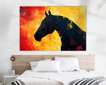 Paardensilhouet voor een kleurrijk kleurenspel van Poster Art Shop