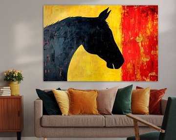 Horse silhouette against a coloured background by Poster Art Shop