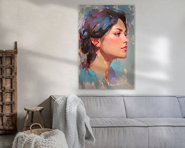 Portrait of a woman in soft colours by Poster Art Shop