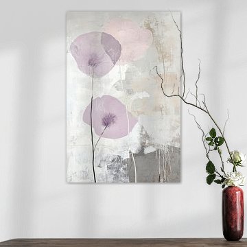 Sanfte Blumen in Pastelltönen – Abstrakt von Poster Art Shop