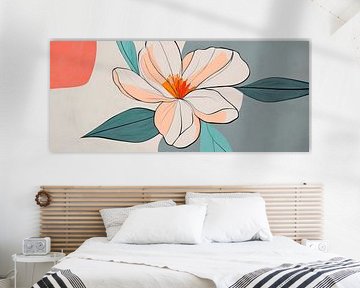 Gentle blossom in a modern play of colours by Poster Art Shop