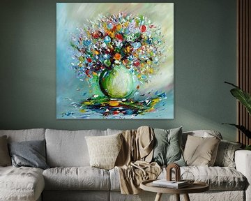 Colorful Flowers van Gena Theheartofart