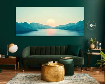 Douces collines dans la lumière du matin - Minimaliste sur Poster Art Shop