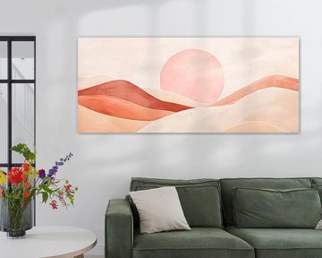 Douces collines et soleil pastel - Minimaliste sur Poster Art Shop