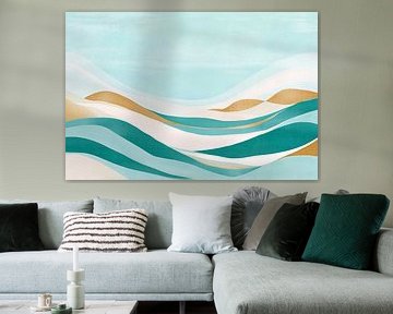 Gentle waves in pastel - harmony of colours by Poster Art Shop
