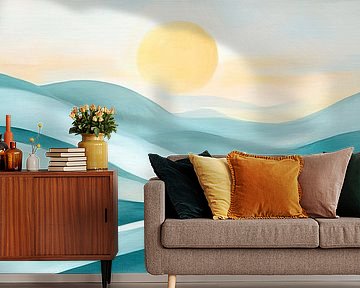 Sanfte Wellen im Morgenlicht von Poster Art Shop