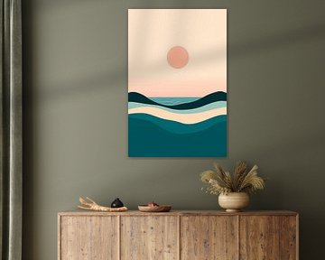 Gentle waves under a pastel moon by Poster Art Shop