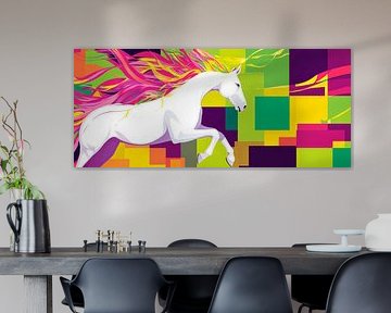 Shimmering unicorn in a colourful play of colours by Poster Art Shop
