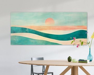 Sanfter Sonnenuntergang über Wellen von Poster Art Shop