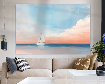 Sailboat in the soft evening light by Poster Art Shop