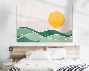 Des collines ensoleillées aux couleurs douces sur Poster Art Shop