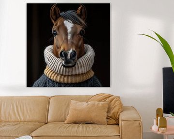 Pferd für den Winter gekleidet
