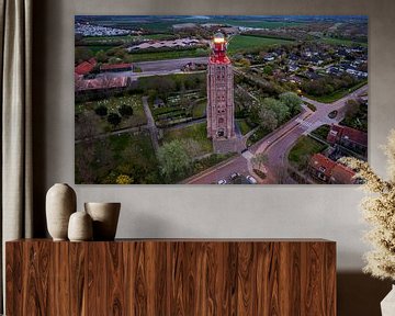 Dronebeeld ' T Hoge Licht Westkapelle van MSP Canvas
