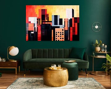 Urban abstraction in warm colours by Poster Art Shop